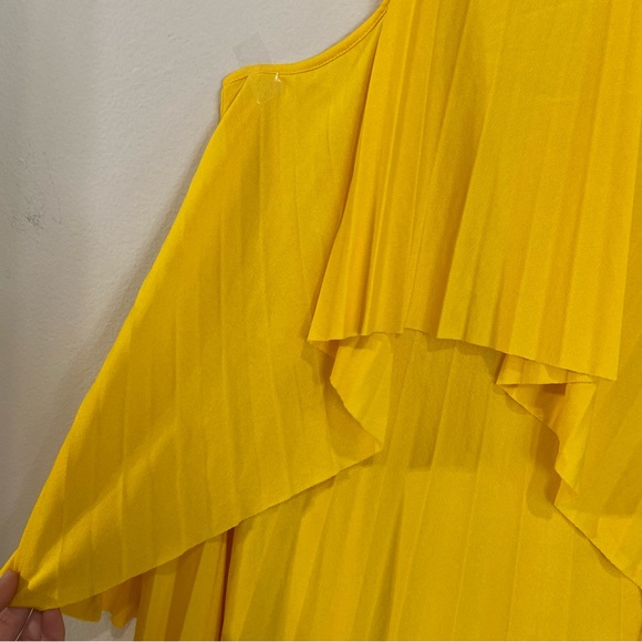 ASOS Yellow Spaghetti Strap Off the Shoulder Mini Dress - Picture 6 of 9